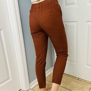 Isabel Wilson Pants Trousers Cropped Ankle Brown Terracotta Orange Work Small